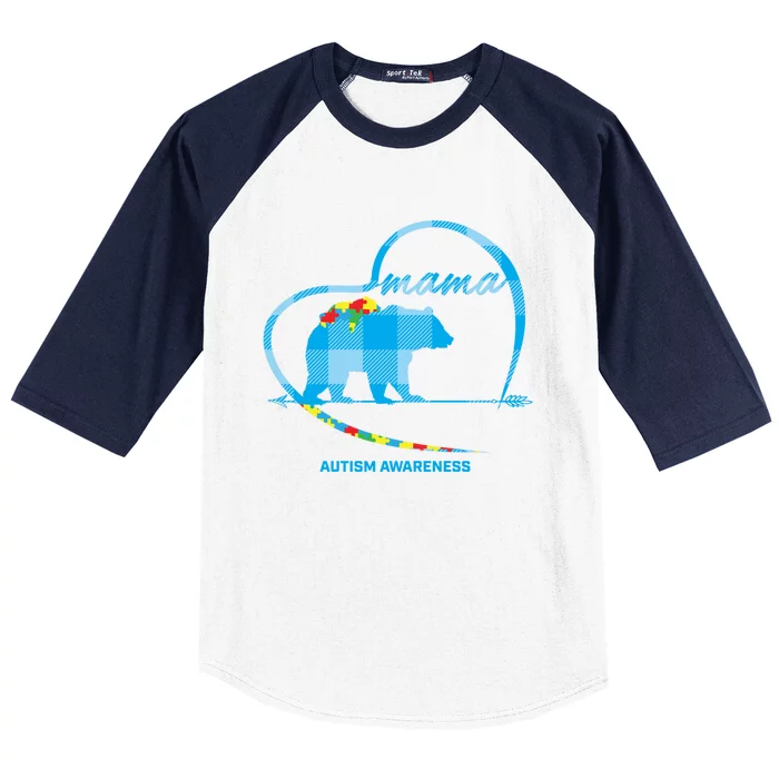 Mama Bear Autism Awareness Mom Mother Funny Gift 'S Meaningful Gift Baseball Sleeve Shirt