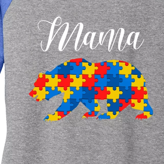 Mama Bear Autism Awareness Autism Mom Autism Awareness Gift Women's Tri-Blend 3/4-Sleeve Raglan Shirt