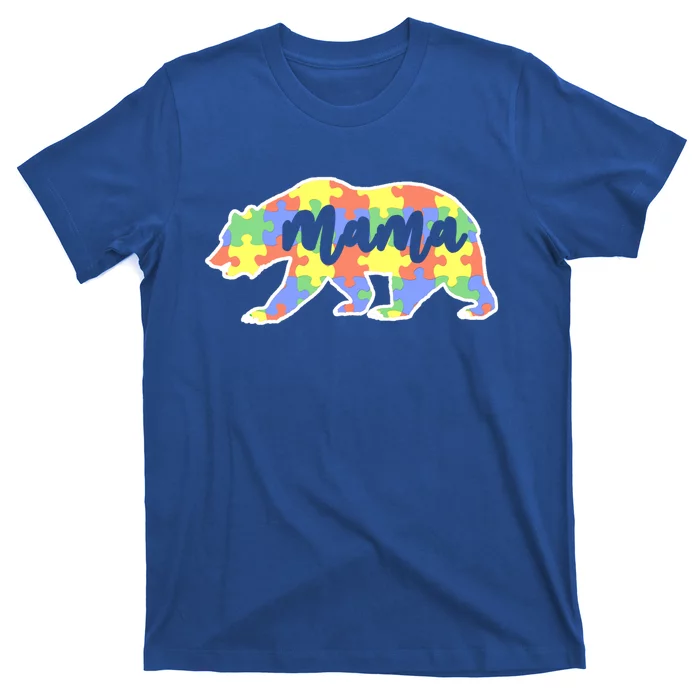 Mama Bear Autism Gift For Autism Awareness Mom Gift T-Shirt