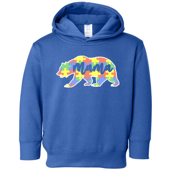 Mama Bear Autism Gift For Autism Awareness Mom Gift Toddler Hoodie