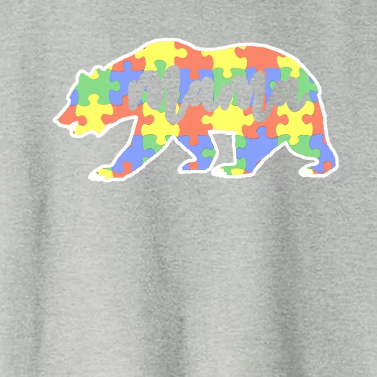 Mama Bear Autism Gift For Autism Awareness Mom Gift Women's Crop Top Tee