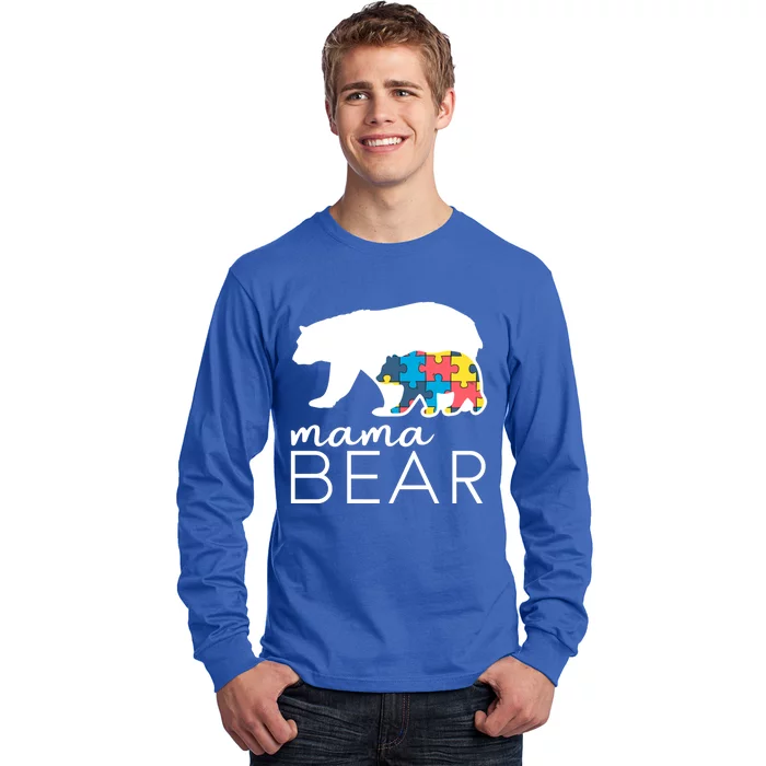 Mama Bear Autism Mom Gift Long Sleeve Shirt