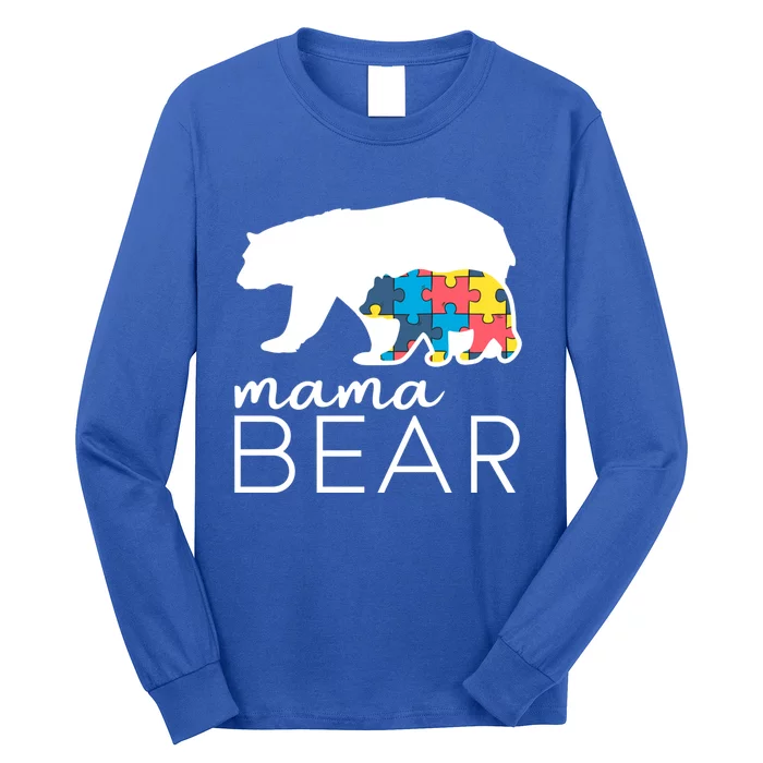 Mama Bear Autism Mom Gift Long Sleeve Shirt