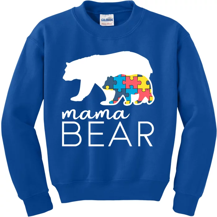 Mama Bear Autism Mom Gift Kids Sweatshirt