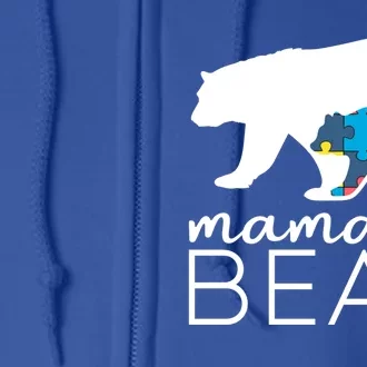 Mama Bear Autism Mom Great Gift Full Zip Hoodie