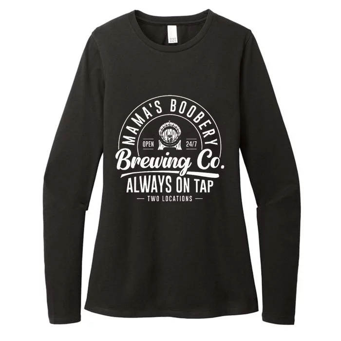 MamaS Boobery Brewing Co New Mom Breastfeeding Funny Womens CVC Long Sleeve Shirt