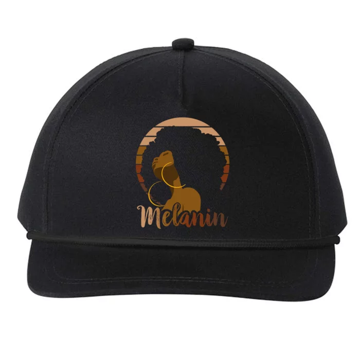 Melanin Beautiful Black Natural Hair Black History Gift Snapback Five-Panel Rope Hat