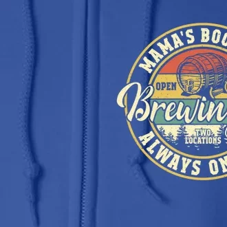 Mama Boobery Breastfeeding Brewery New Mom Brewing Co Retro Gift Full Zip Hoodie