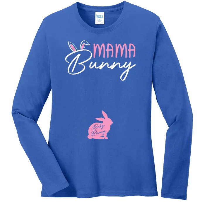 Mama Bunny Bunny Cute Easter Pregnancy Announcet Meaningful Gift Ladies Long Sleeve Shirt