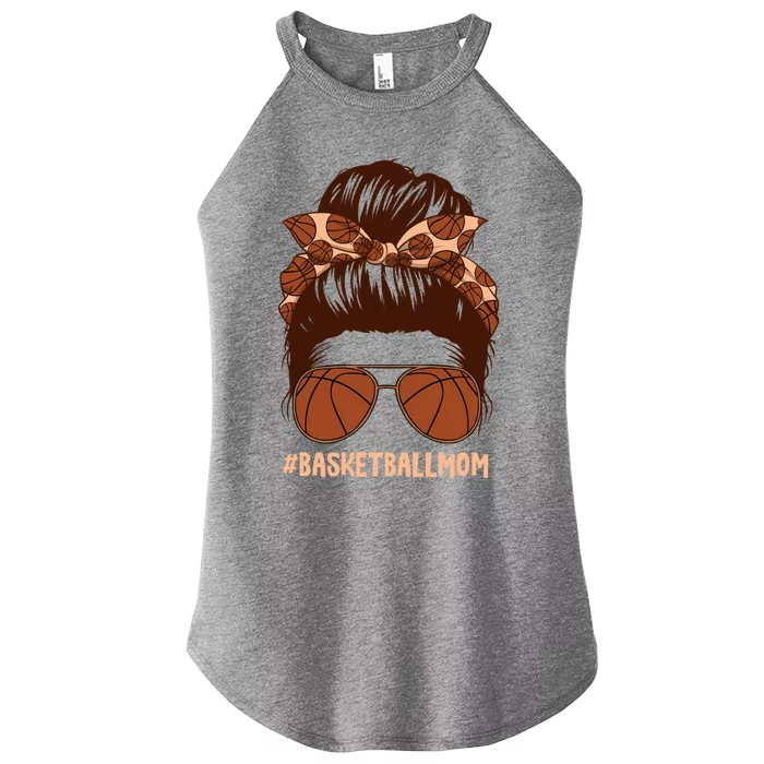 Messy Bun Basketball Mom Black History Month Gift Women’s Perfect Tri Rocker Tank