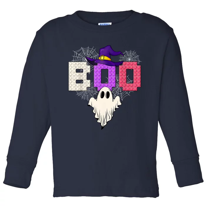 Master Builder Boo Ghost Halloween Girl Kids Block Building Toddler Long Sleeve Shirt