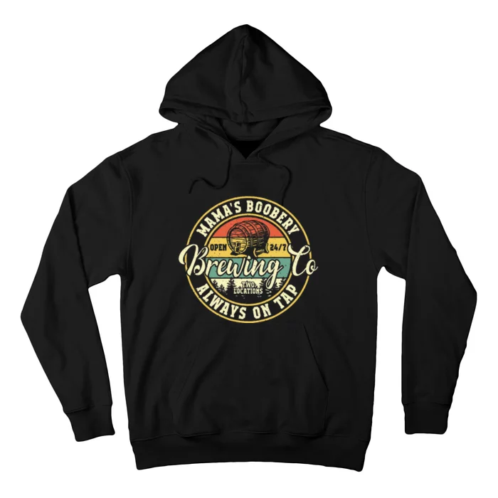 Mama Boobery Breastfeeding Brewery New Mom Brewing Co Retro Hoodie