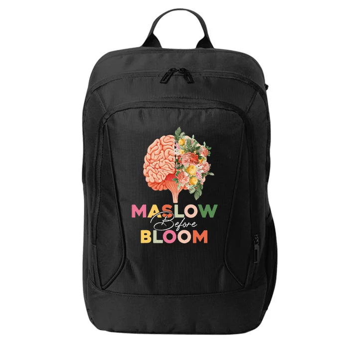 Maslow before bloom Psychology groovy wavy therapy counselor City Backpack