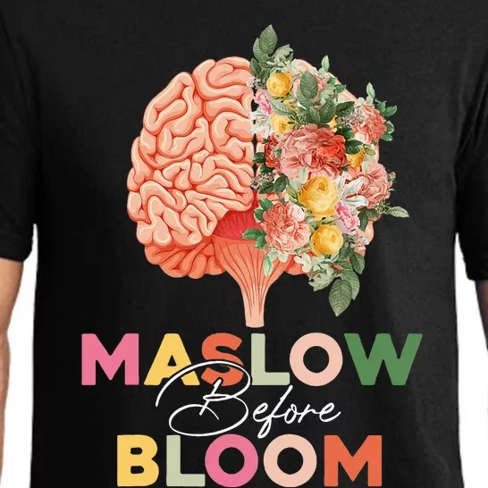 Maslow before bloom Psychology groovy wavy therapy counselor Pajama Set