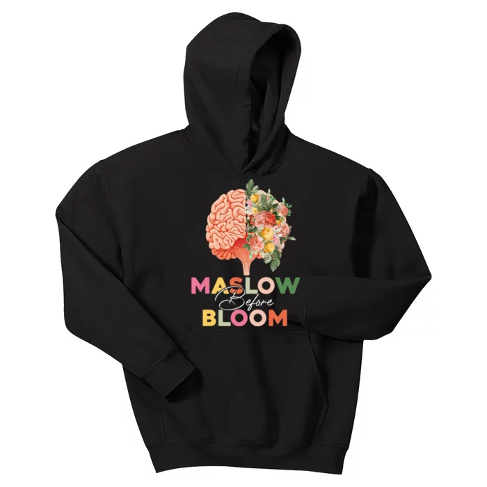 Maslow before bloom Psychology groovy wavy therapy counselor Kids Hoodie