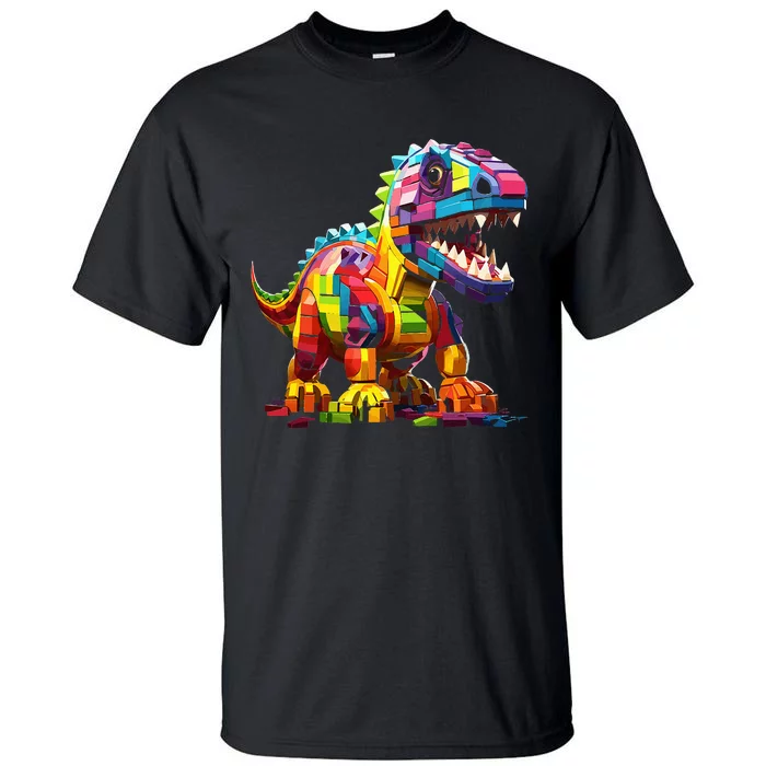 Master Builder Bricks Blocks Play Toys Dinosaur Tall T-Shirt