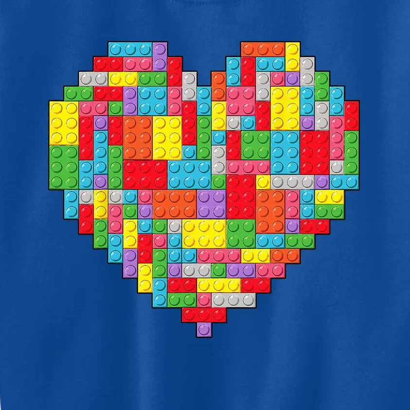 Master Builder Block Brick Building Heart Valentines Day Kids Sweatshirt