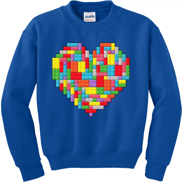 Master Builder Block Brick Building Heart Valentines Day Kids Sweatshirt