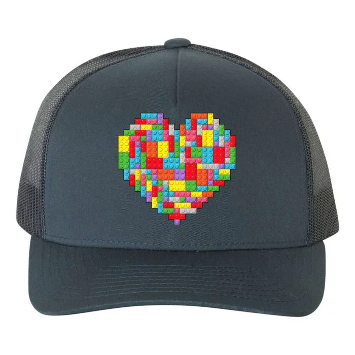 Master Builder Block Brick Building Heart Valentines Day Yupoong Adult 5-Panel Trucker Hat