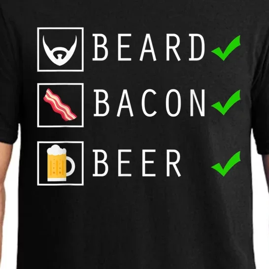 Mens Beard Bacon Beer Funny Checklist Design Pajama Set