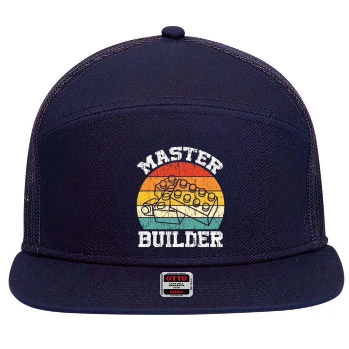 Master Builder Building Blocks Brick Toy Master Builder 7 Panel Mesh Trucker Snapback Hat