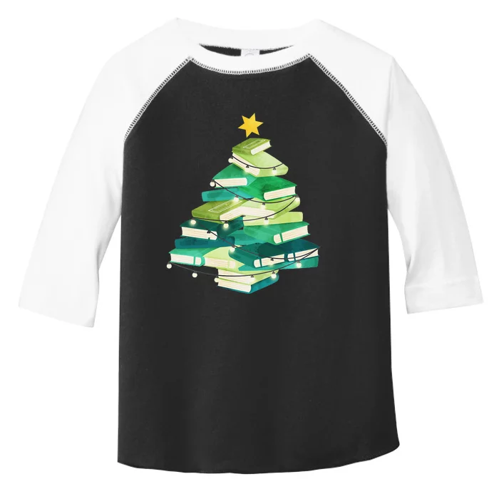 Merry Bookmas Books Pine Tree Funny Reading Lover Christmas Toddler Fine Jersey T-Shirt