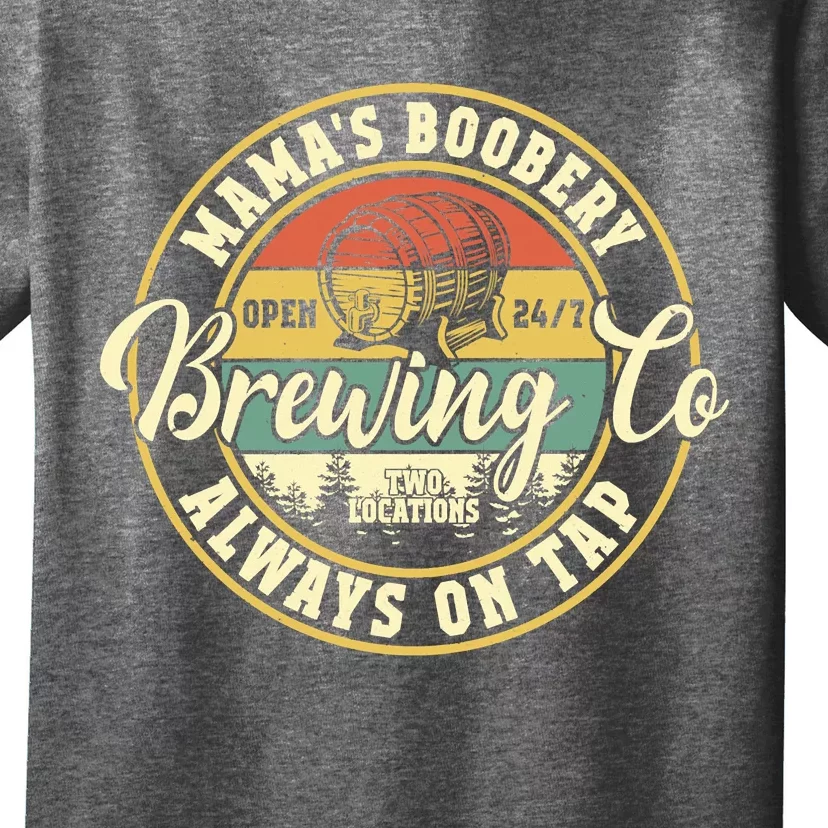 Mama Boobery Breastfeeding Brewery New Mom Brewing Co Retro T-Shirt