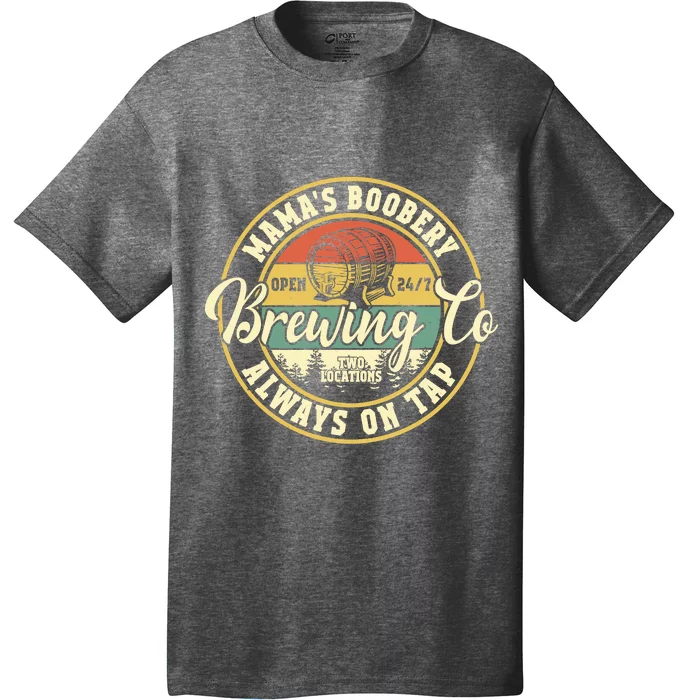 Mama Boobery Breastfeeding Brewery New Mom Brewing Co Retro T-Shirt