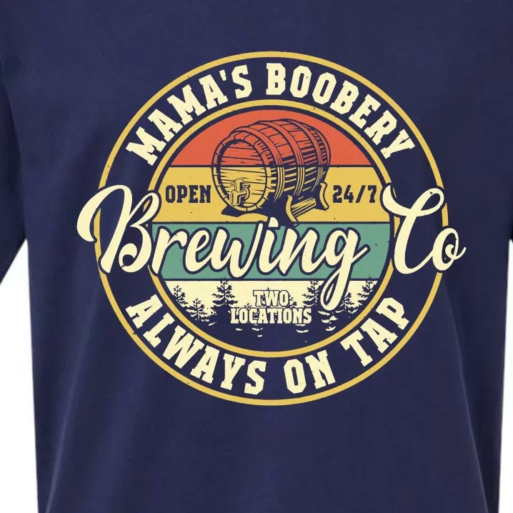 Mama Boobery Breastfeeding Brewery New Mom Brewing Co Retro Sueded Cloud Jersey T-Shirt