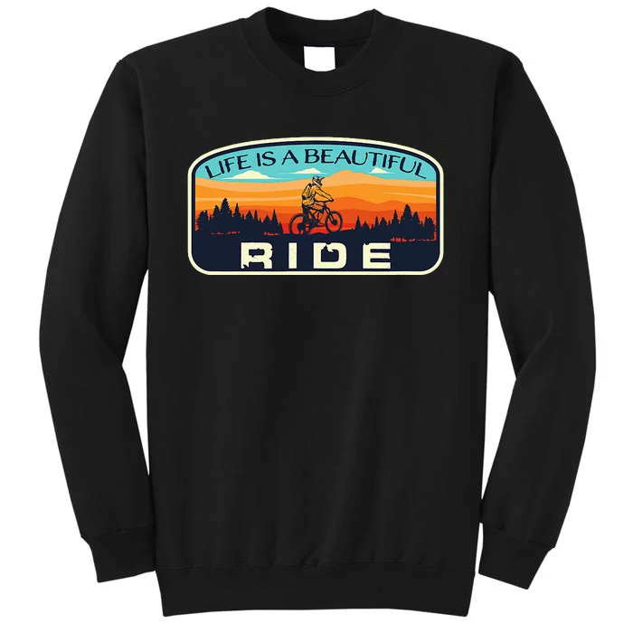 Mountain Bike Biking Cycling Retro Mtb Trail Enthusiast Idea Tall Sweatshirt