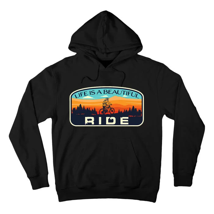 Mountain Bike Biking Cycling Retro Mtb Trail Enthusiast Idea Tall Hoodie