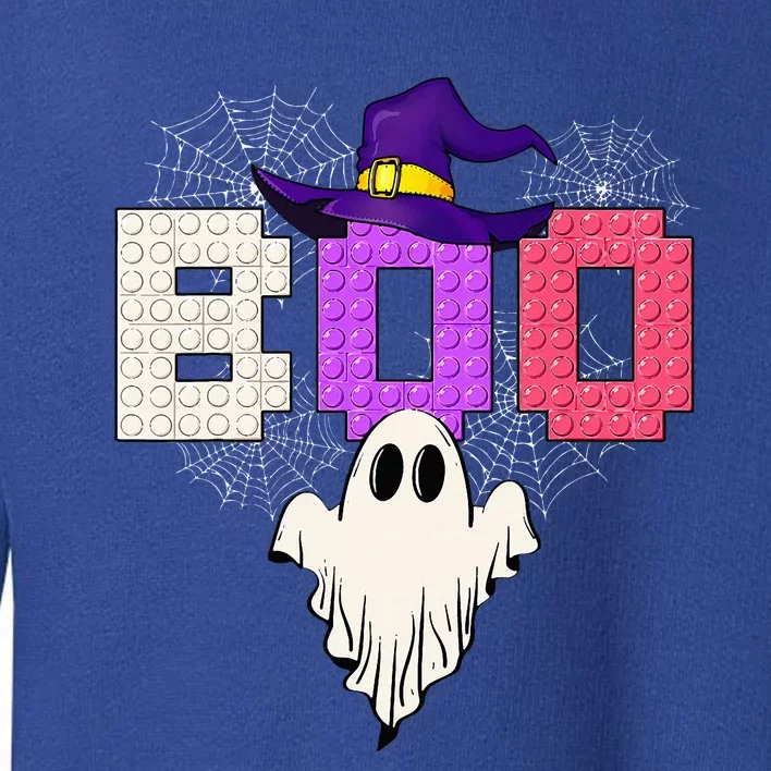 Master Builder Boo Ghost Halloween Girl Block Building Toddler Sweatshirt