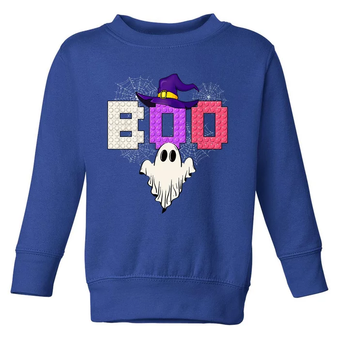 Master Builder Boo Ghost Halloween Girl Block Building Toddler Sweatshirt