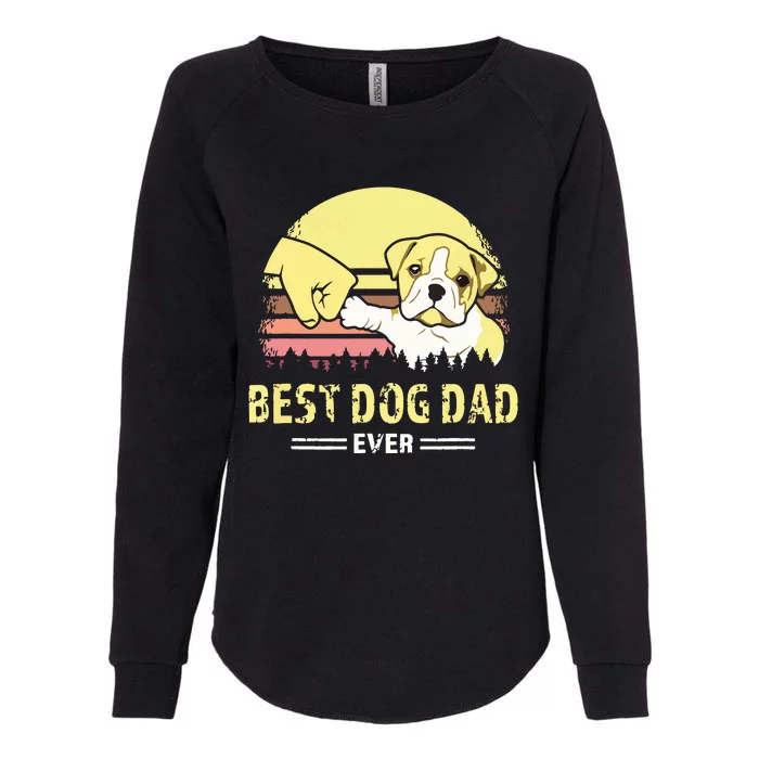 Men Best Bulldog Dad Ever Vintage English Bulldog Puppy Lover Womens California Wash Sweatshirt