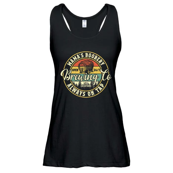 Mama Boobery Breastfeeding Brewery New Mom Brewing Co Retro Ladies Essential Flowy Tank