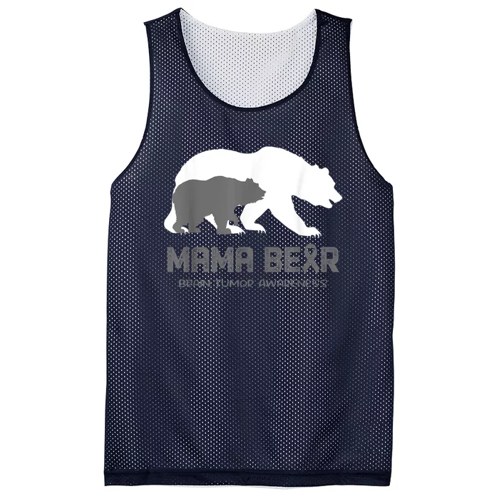 Mama Bear Brain Tumor Awareness Shirt For Women Men Mesh Reversible Basketball Jersey Tank