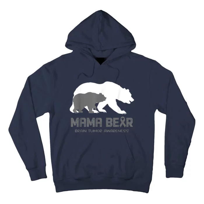 Mama Bear Brain Tumor Awareness Shirt For Women Men Tall Hoodie