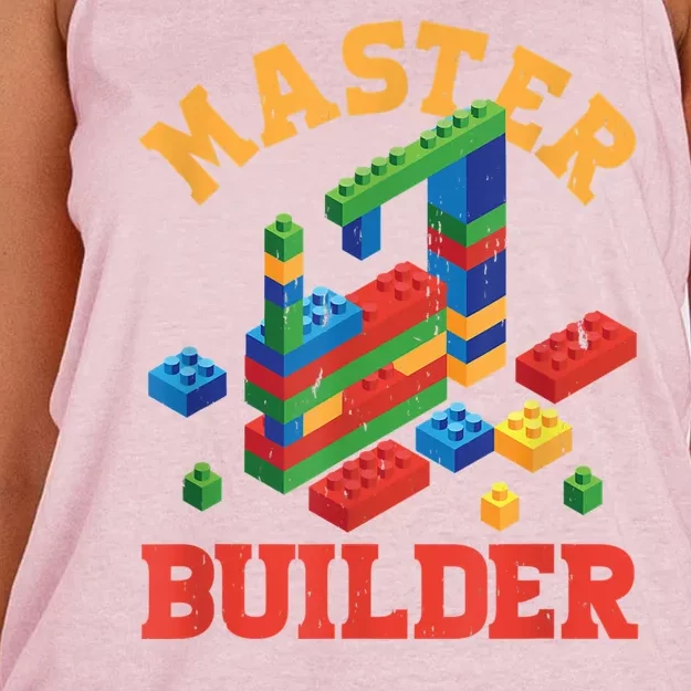 Master Builder Block Building Master Brick Builder Women's Knotted Racerback Tank