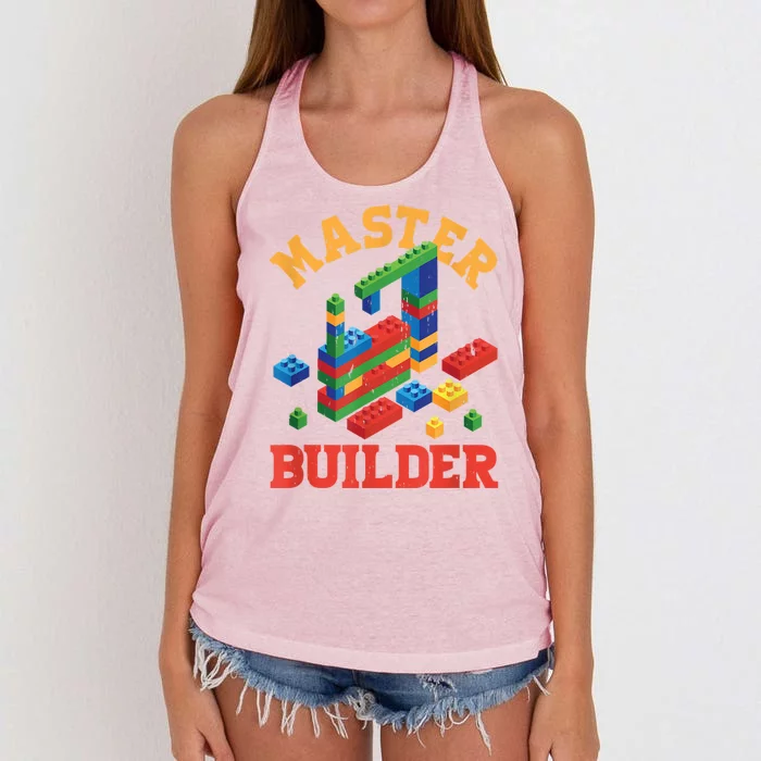 Master Builder Block Building Master Brick Builder Women's Knotted Racerback Tank