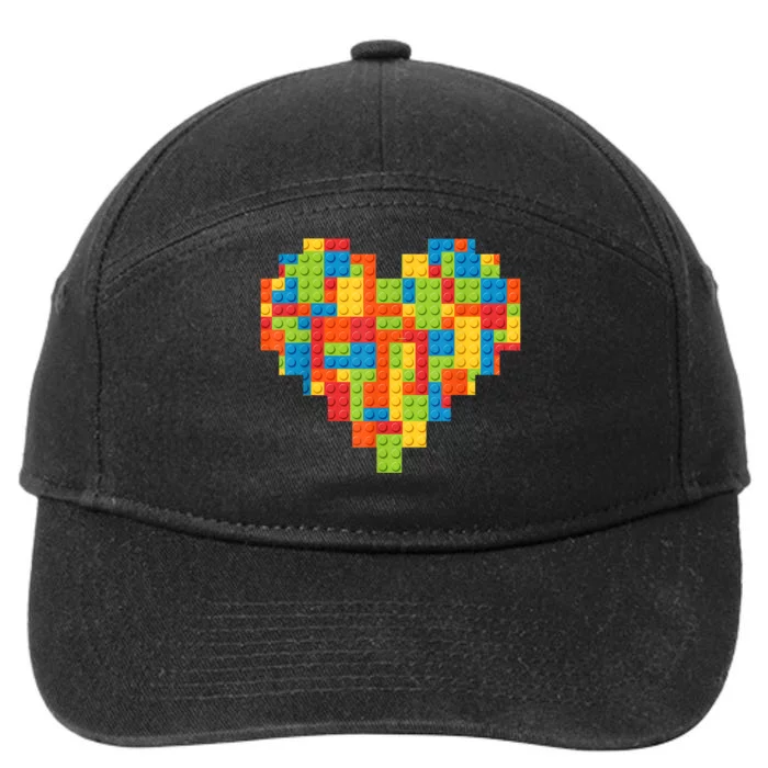 Master Builder Block Brick Building Heart Valentines Day Boy 7-Panel Snapback Hat