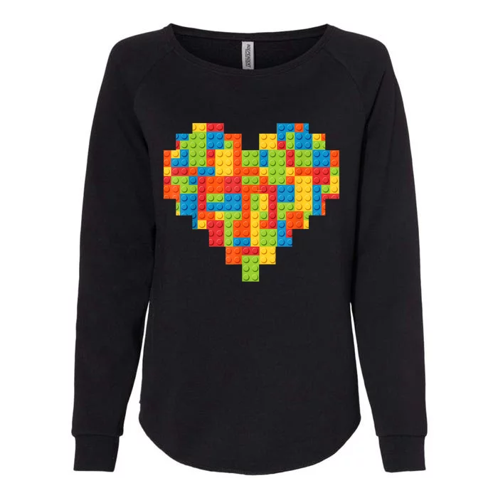 Master Builder Block Brick Building Heart Valentines Day Boy Womens California Wash Sweatshirt