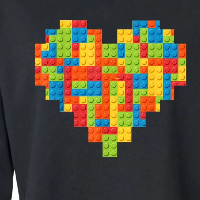 Master Builder Block Brick Building Heart Valentines Day Boy Cropped Pullover Crew