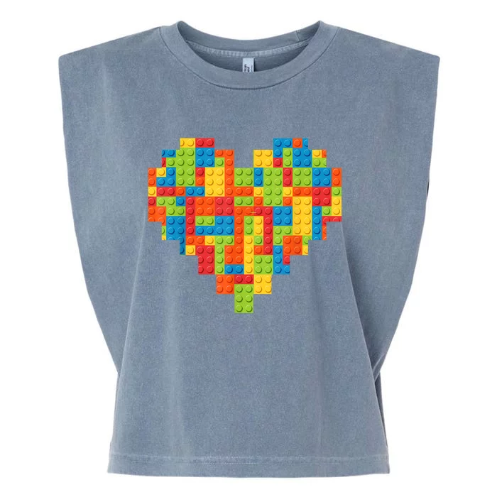 Master Builder Block Brick Building Heart Valentines Day Boy Garment-Dyed Women's Muscle Tee