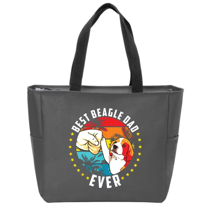 Men Best Beagle Dad Ever Zip Tote Bag