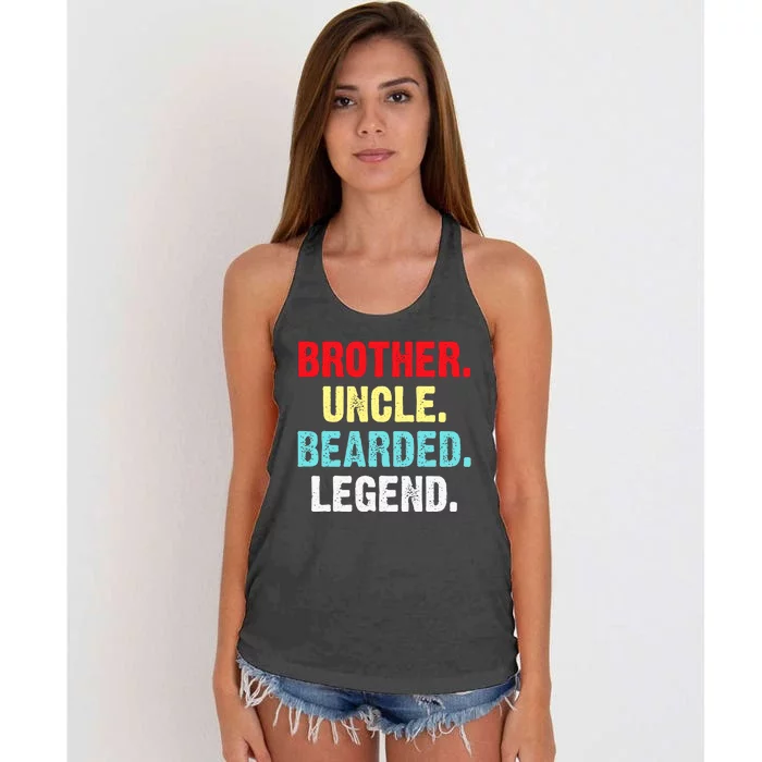 Men Bearded Brother Uncle Beard Legend Women's Knotted Racerback Tank