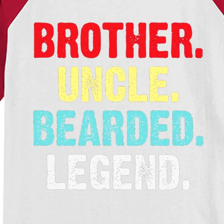 Men Bearded Brother Uncle Beard Legend Kids Colorblock Raglan Jersey