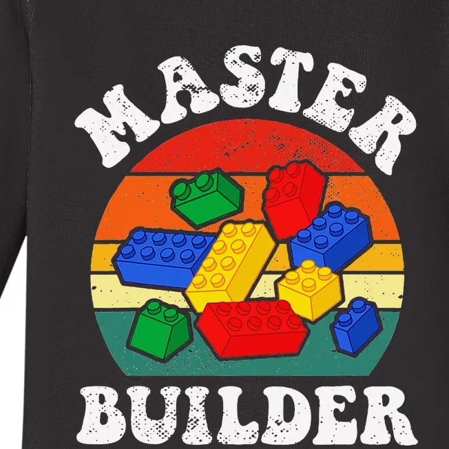 Master Builder Building Blocks Brick Toy Master Builder Baby Long Sleeve Bodysuit