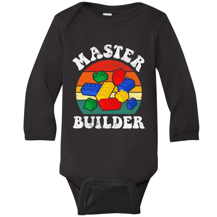 Master Builder Building Blocks Brick Toy Master Builder Baby Long Sleeve Bodysuit