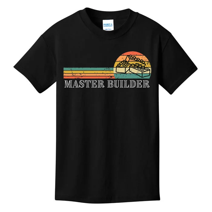 Master Builder Block Building Birthday Gift Kids T-Shirt