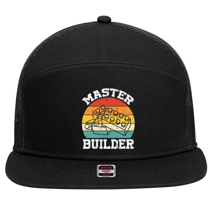 Master Builder Building Blocks Brick Toy Master Builder 7 Panel Mesh Trucker Snapback Hat